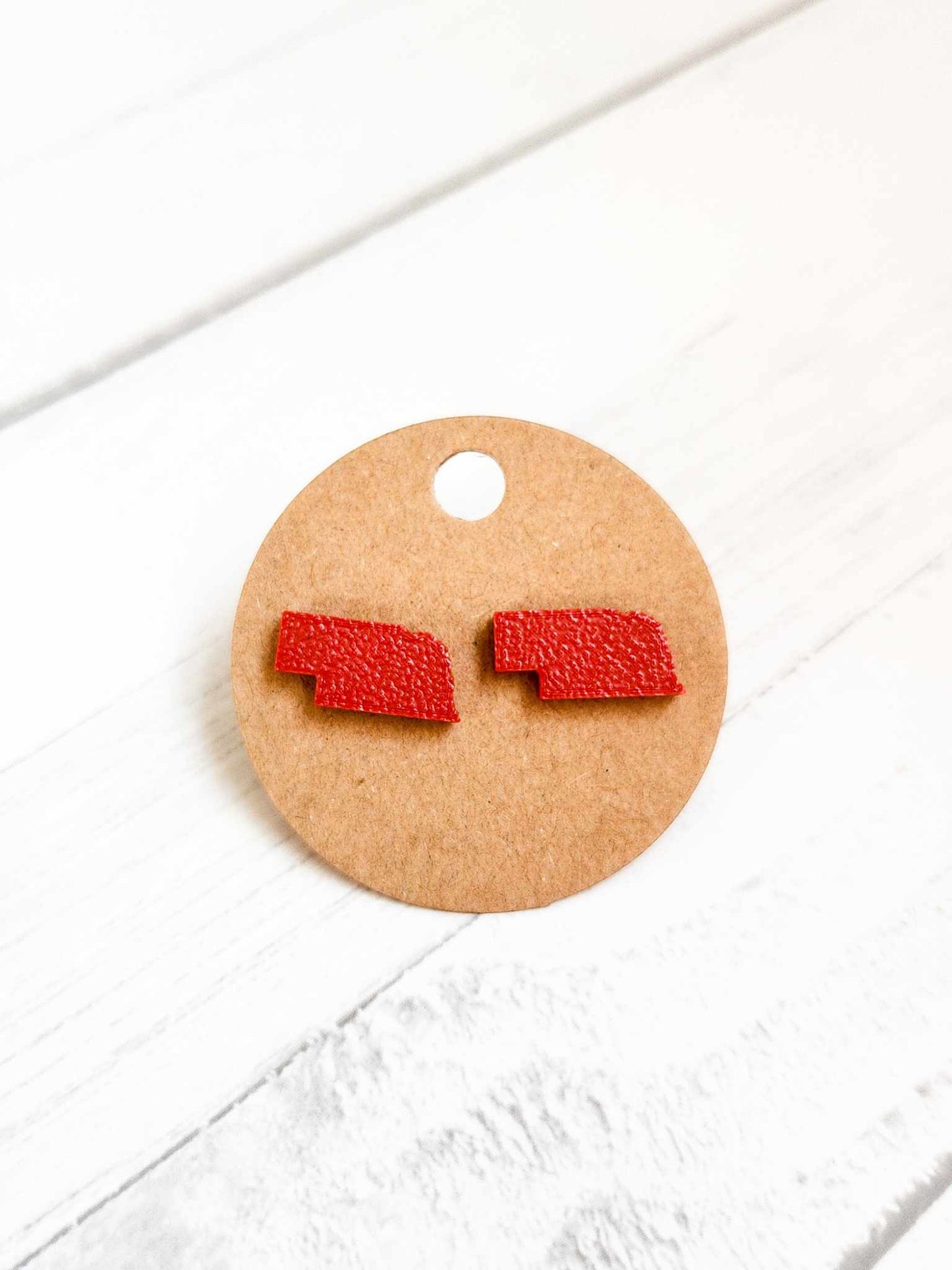 Red Nebraska Stud Earrings